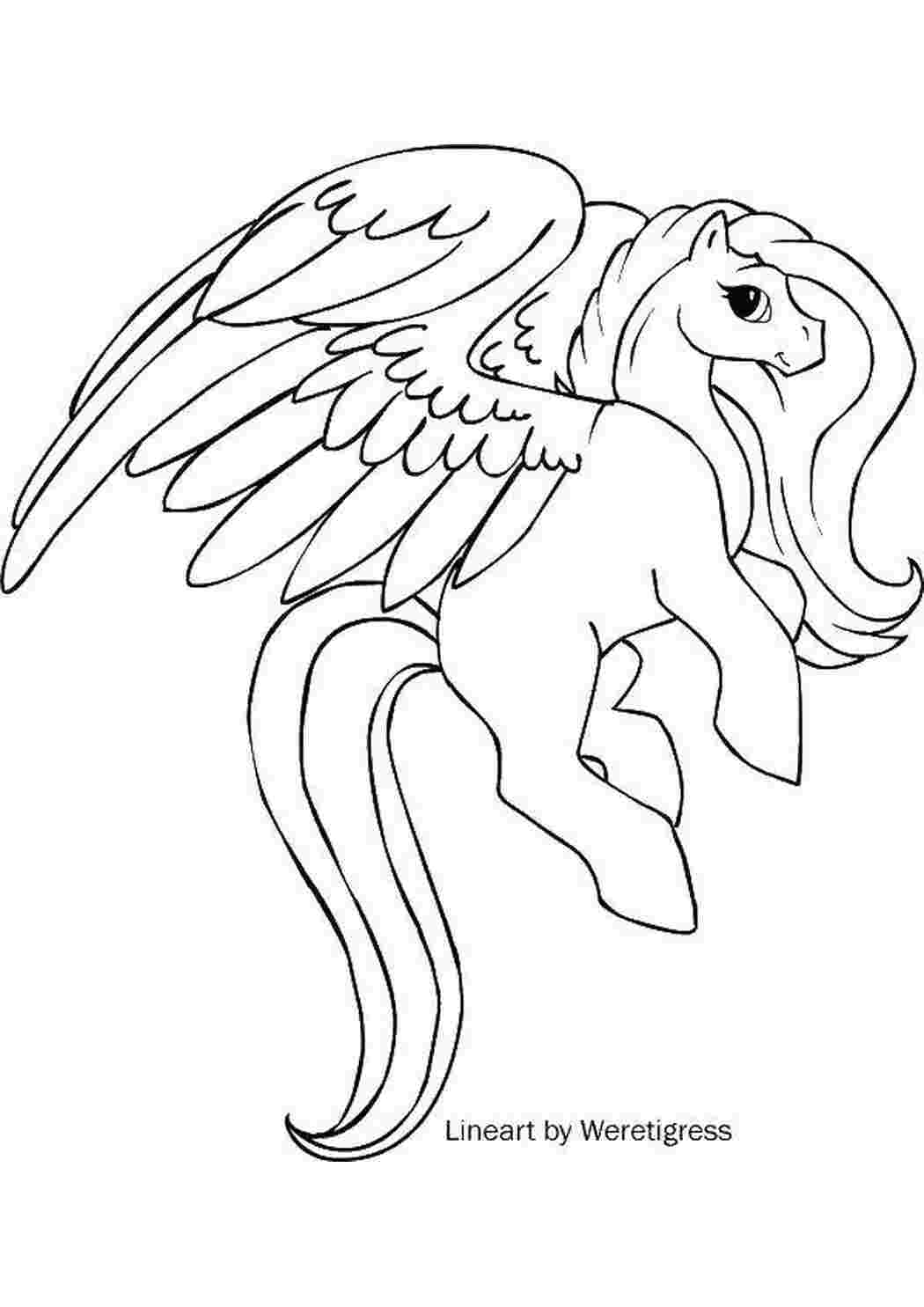 Раскраски Пони с крыльями раскраски пегасы, крылья, лошадь