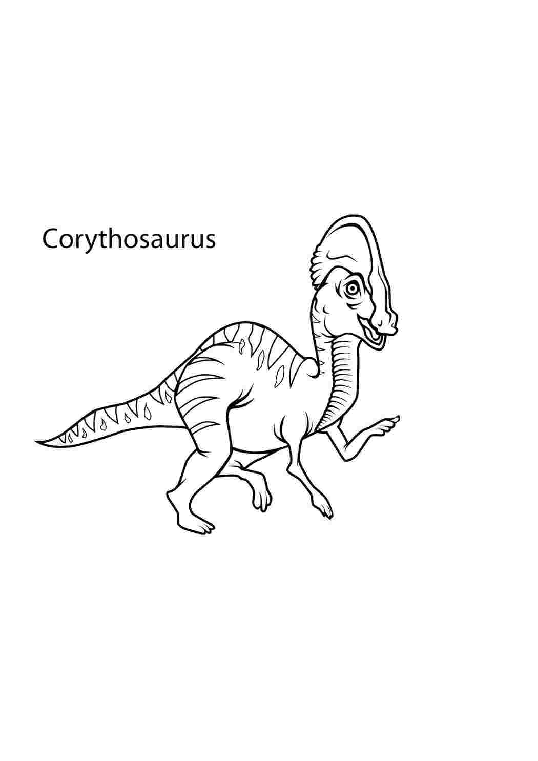 Раскраски Коритозавр динозавр Динозавры