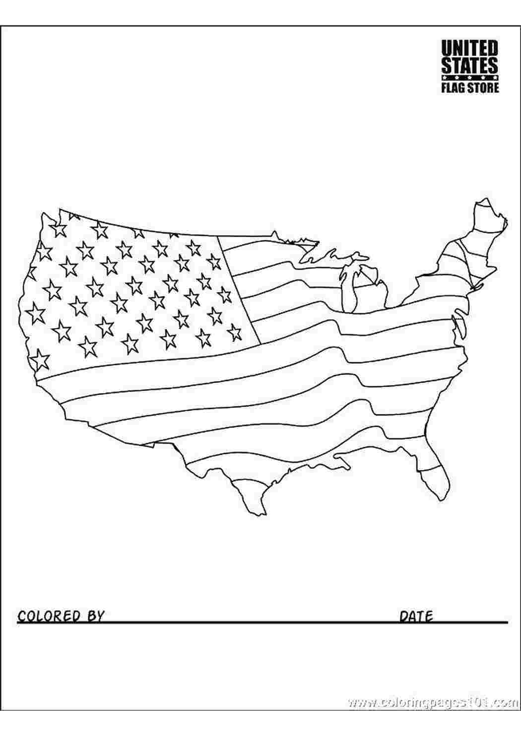 Раскраски Сша, флаг США Америка, США, флаг