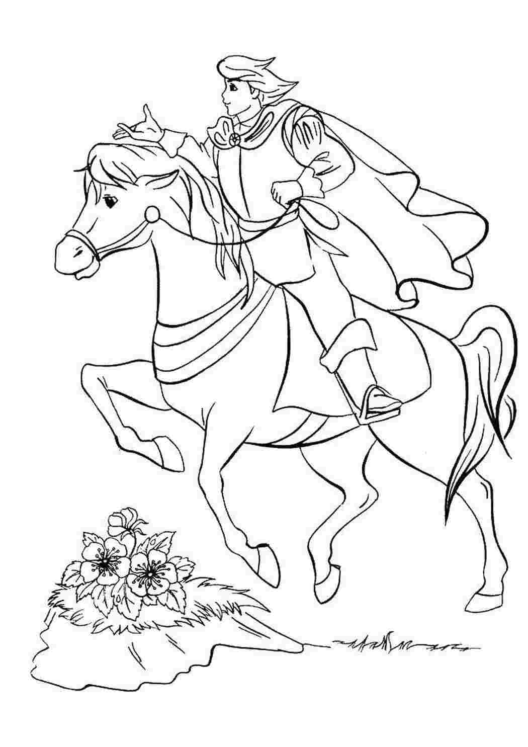 Раскраска Всадник на лошади