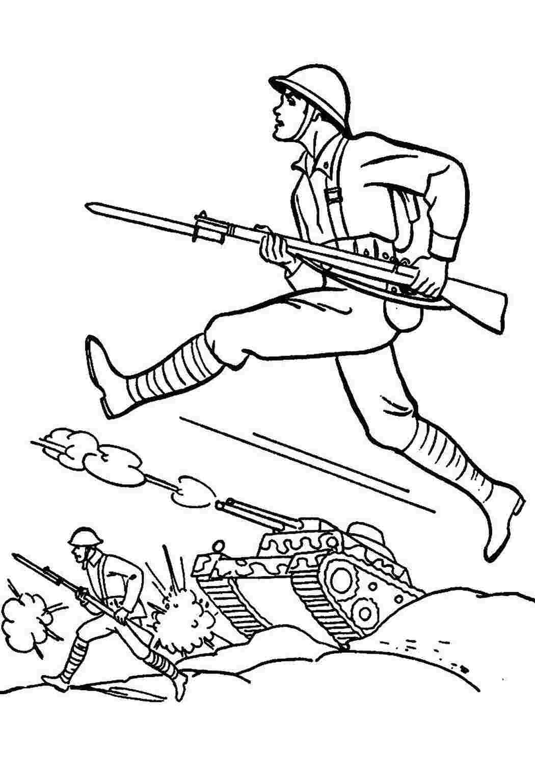Раскраски Бой раскраски бой, война, солдаты, танк