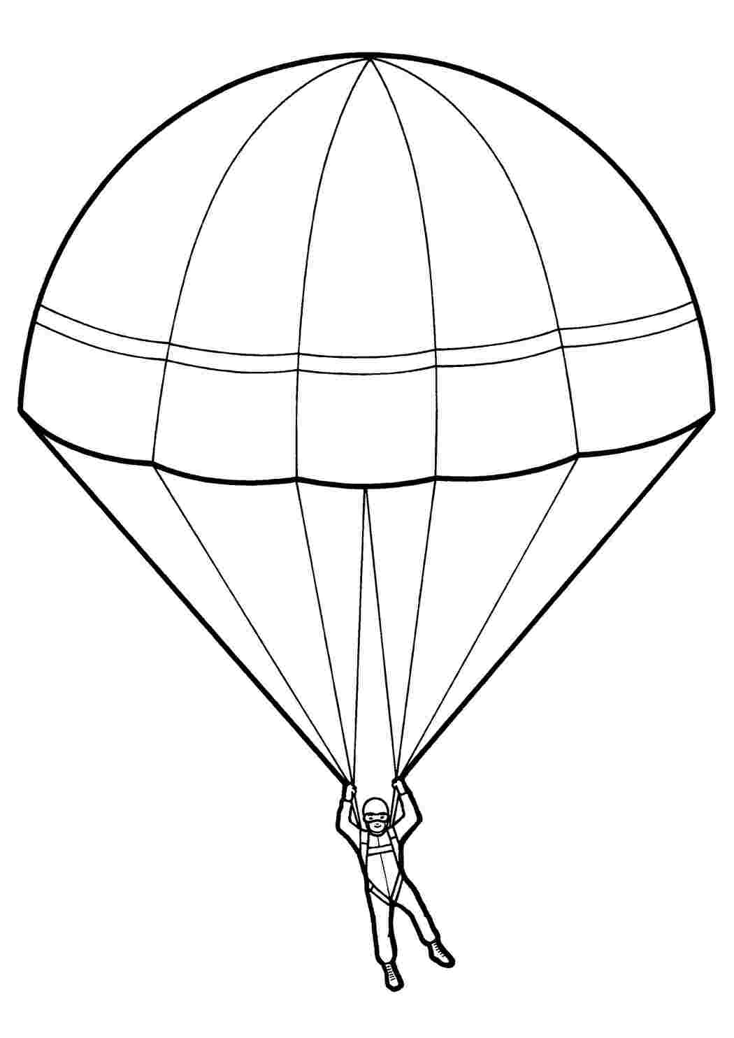 Парашютист, огромный парашют Раскраски для мальчиков бесплатно