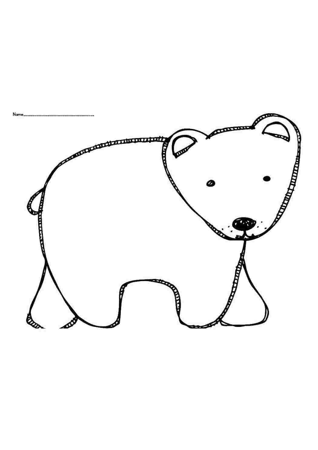 Белый медвежонок раскраска