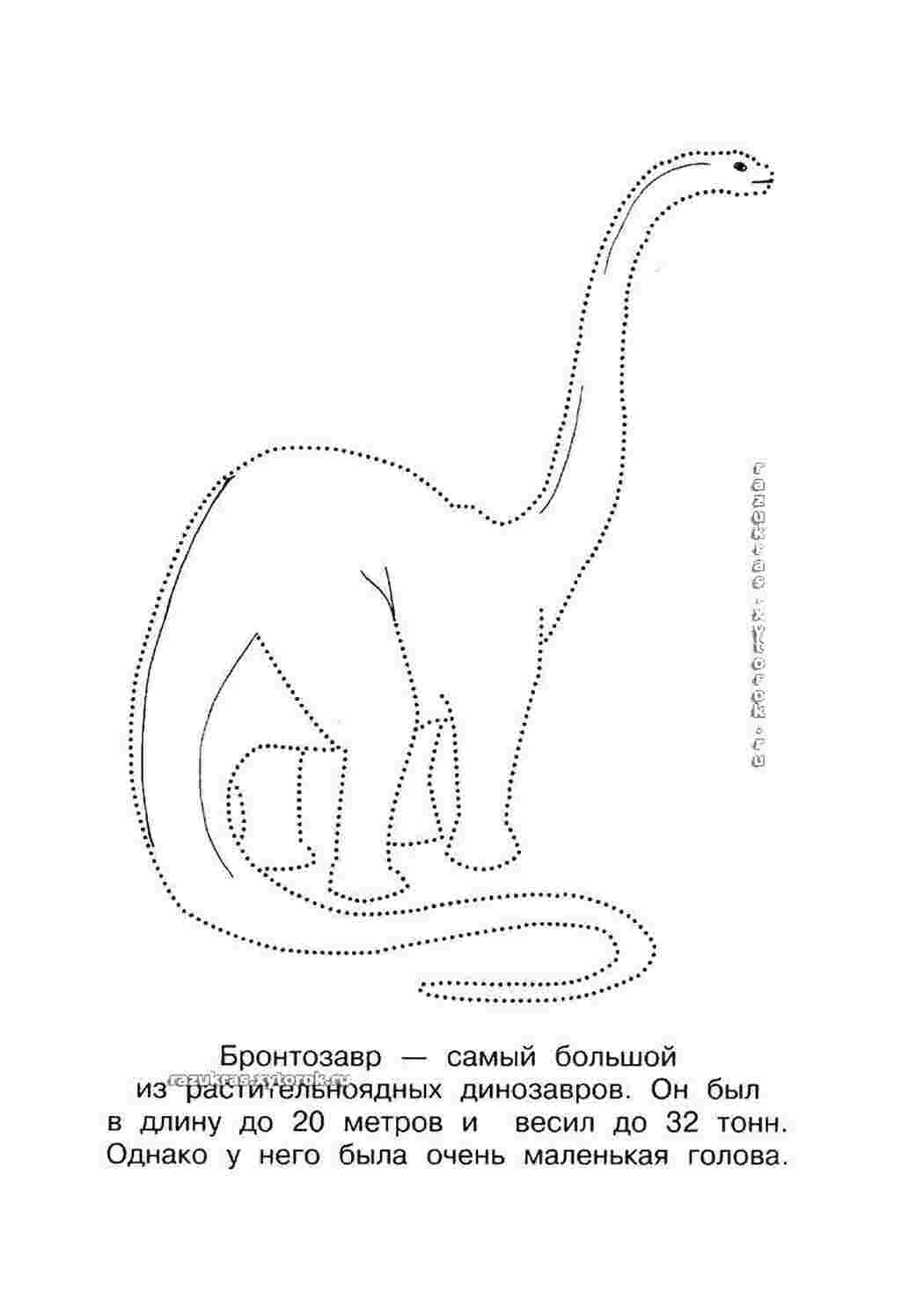 Раскраски Бронтозавр Контуры динозавров бронтозавр