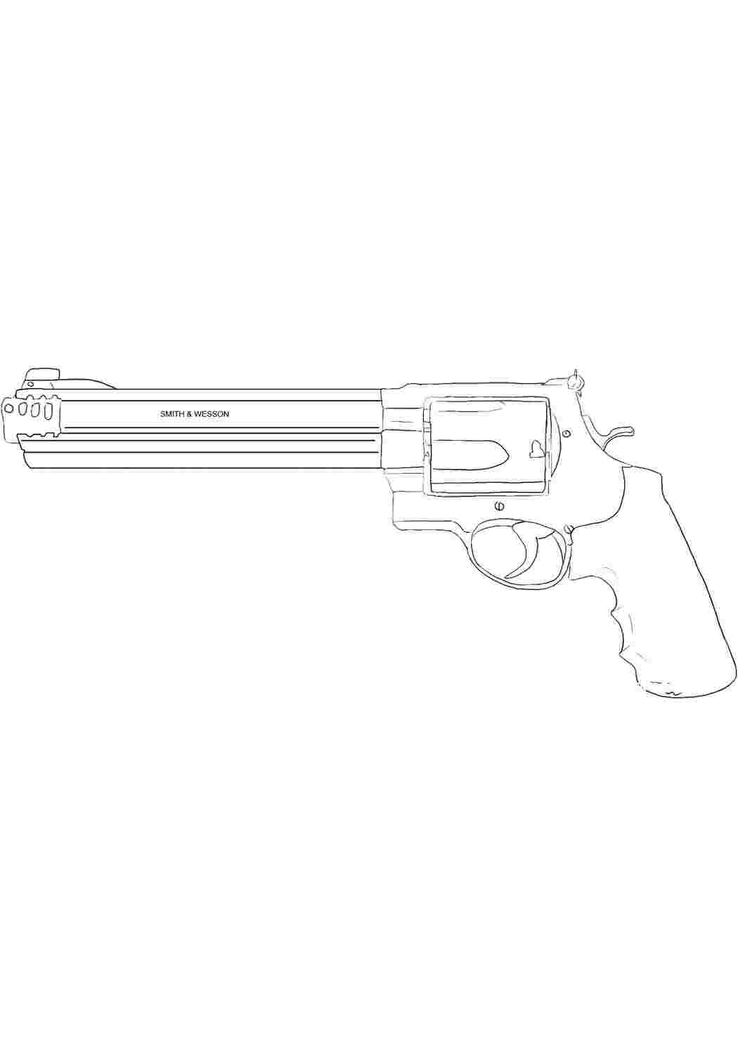 Раскраски картинки на рабочий стол онлайн Револьвер Раскраски для мальчиков