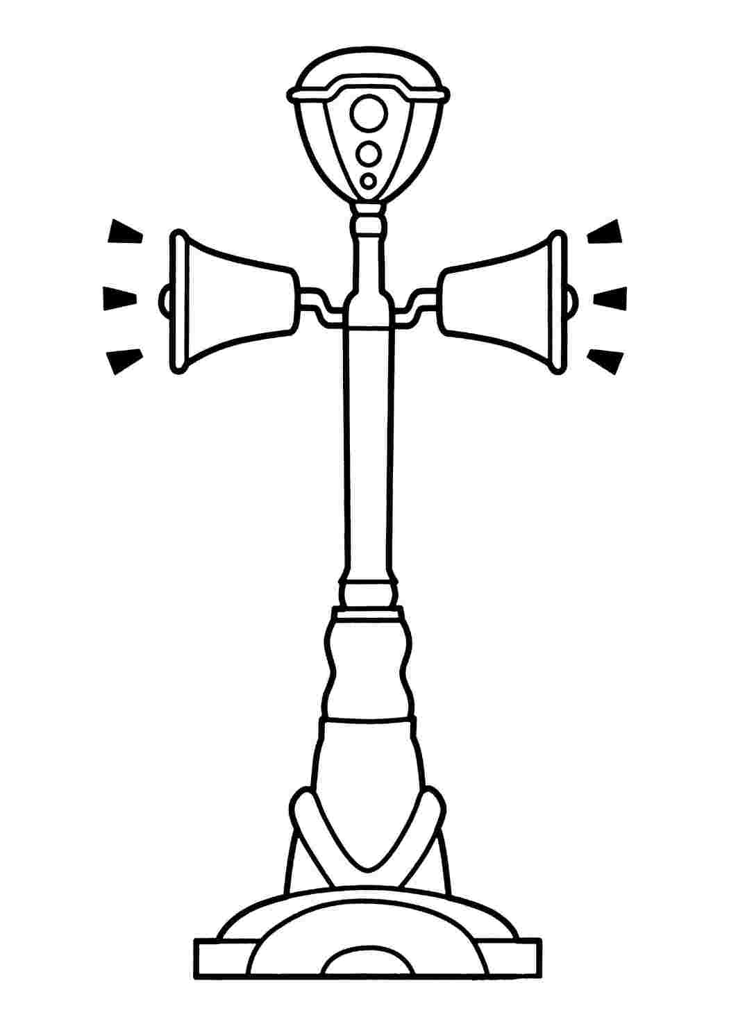 Раскраски Громкоговоритель светофор громкоговоритель, светофор