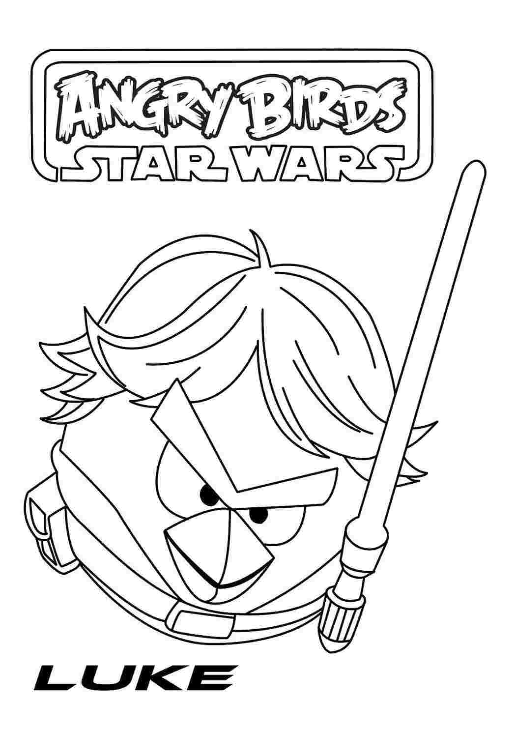 Раскраска Angry Birds Звездные войны