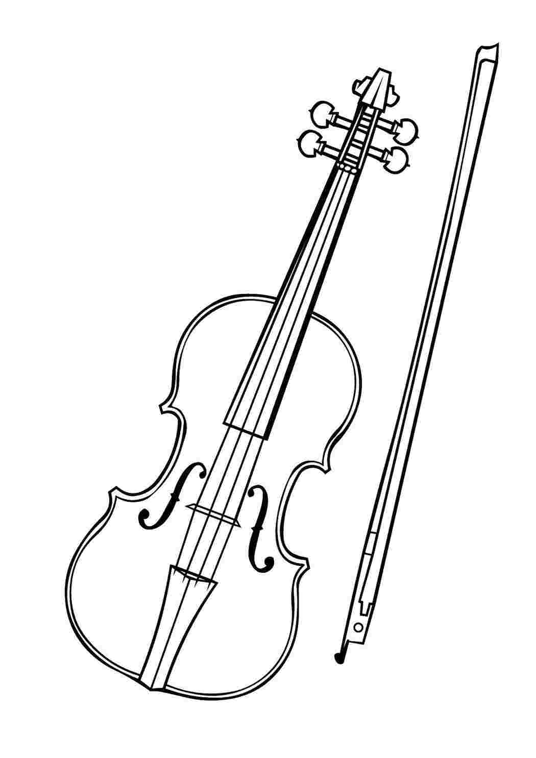 Раскраски Скрипка музыкальный инструмент Скрипка скрипка, струны