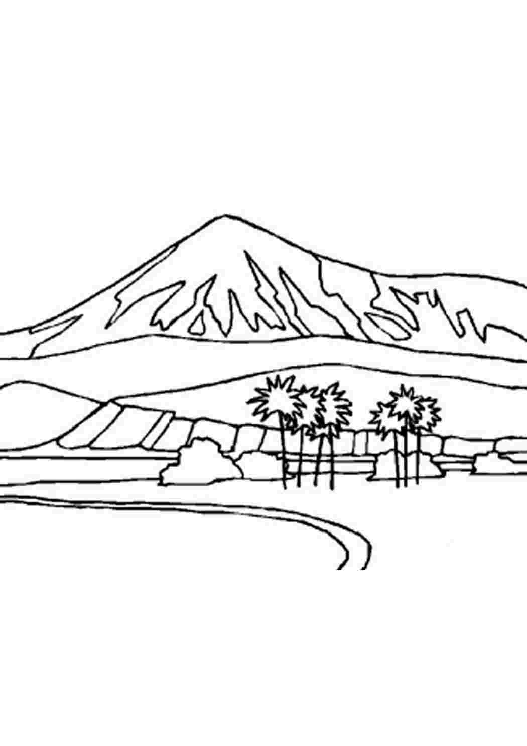 Раскраски картинки на рабочий стол онлайн Горы и пальмы Раскраски для детей мальчиков