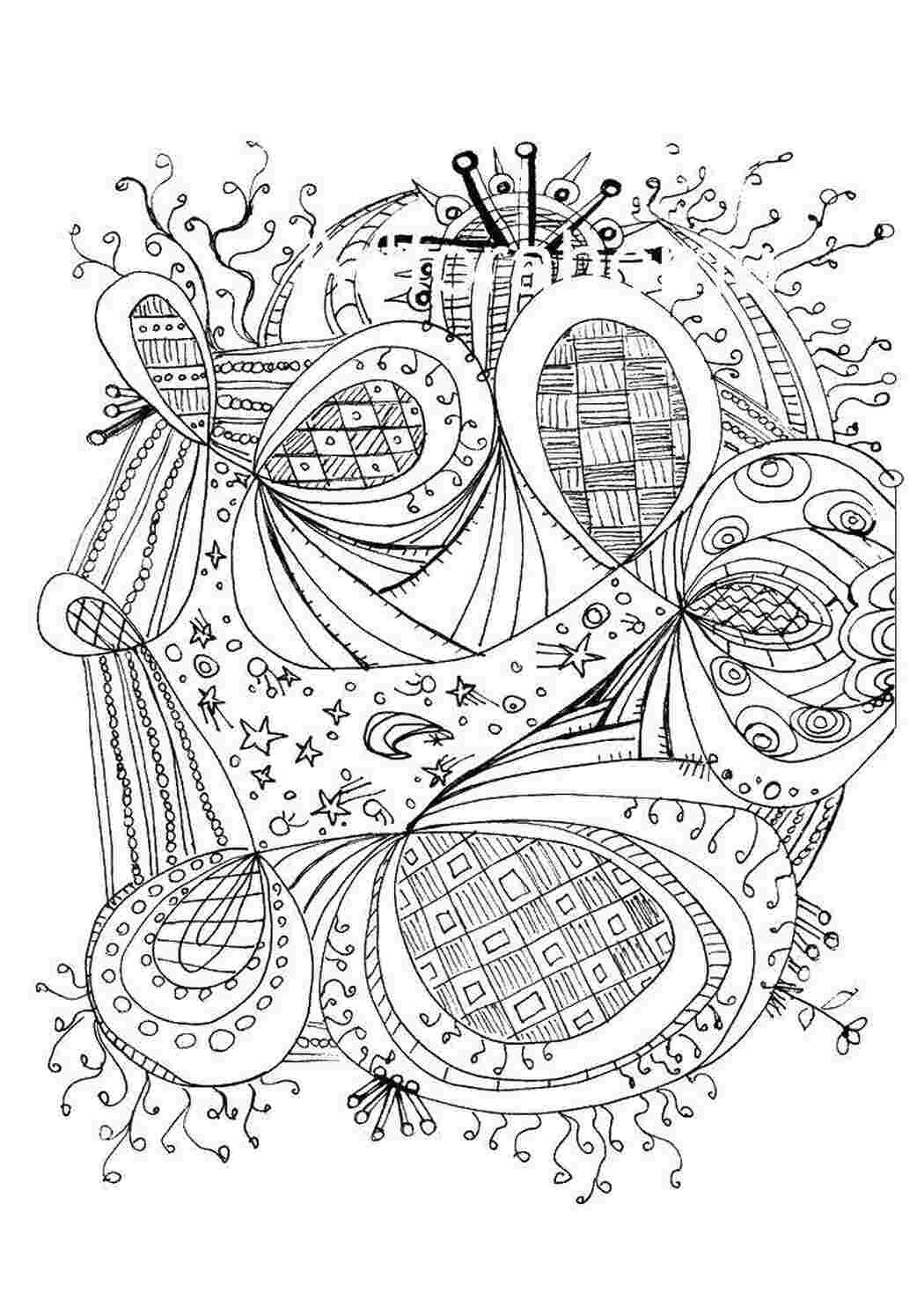 Раскраски Запутанный узор Антистресс антистресс, узоры, фигуры