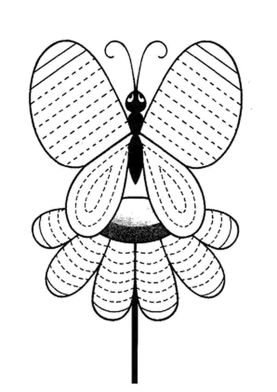 Раскраски Штриховка бабочка Штриховка бабочка  Раскраски скачать онлайн