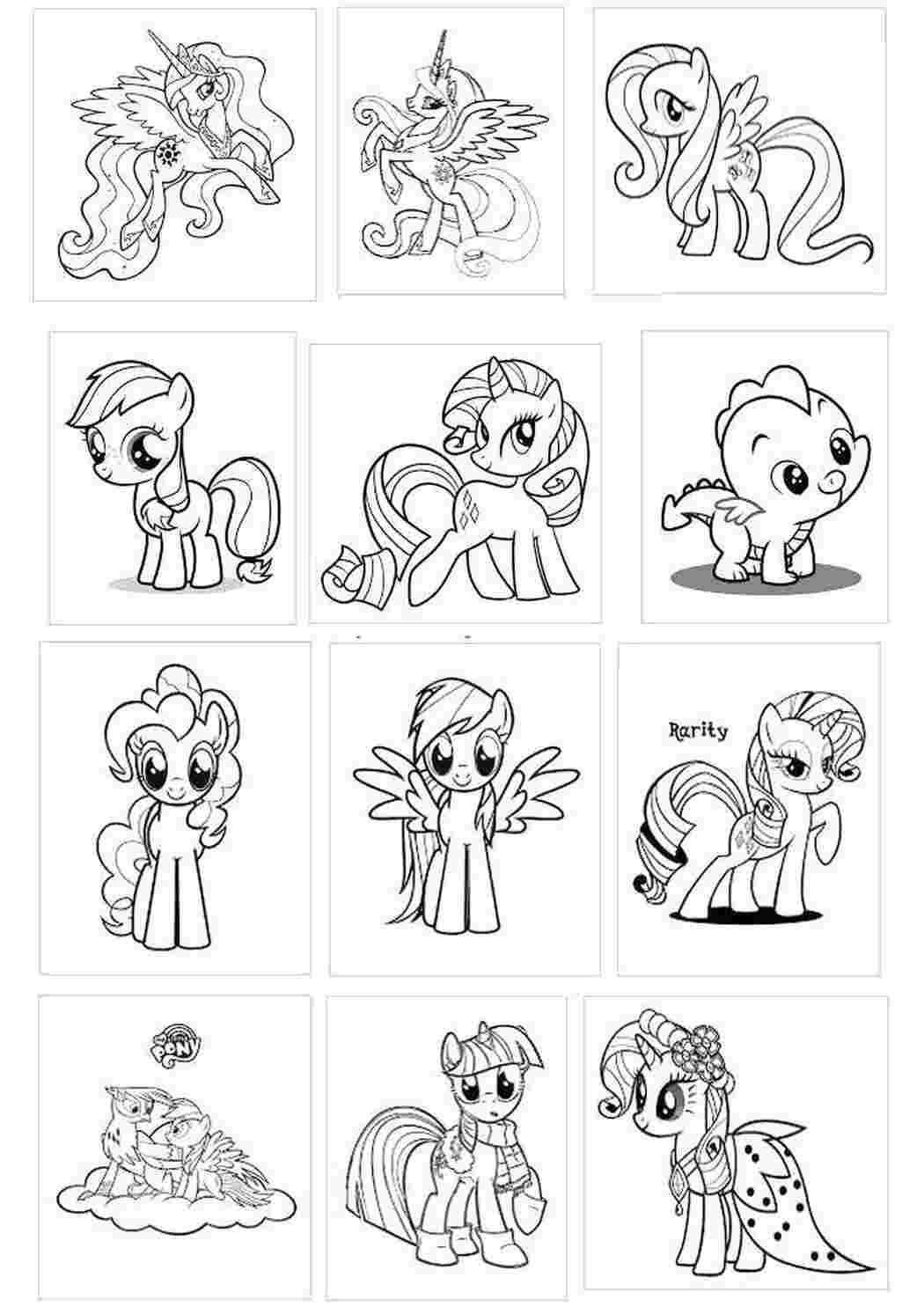 Раскраски Персонажи из my little pony мой маленький пони Пони, "My little pony"