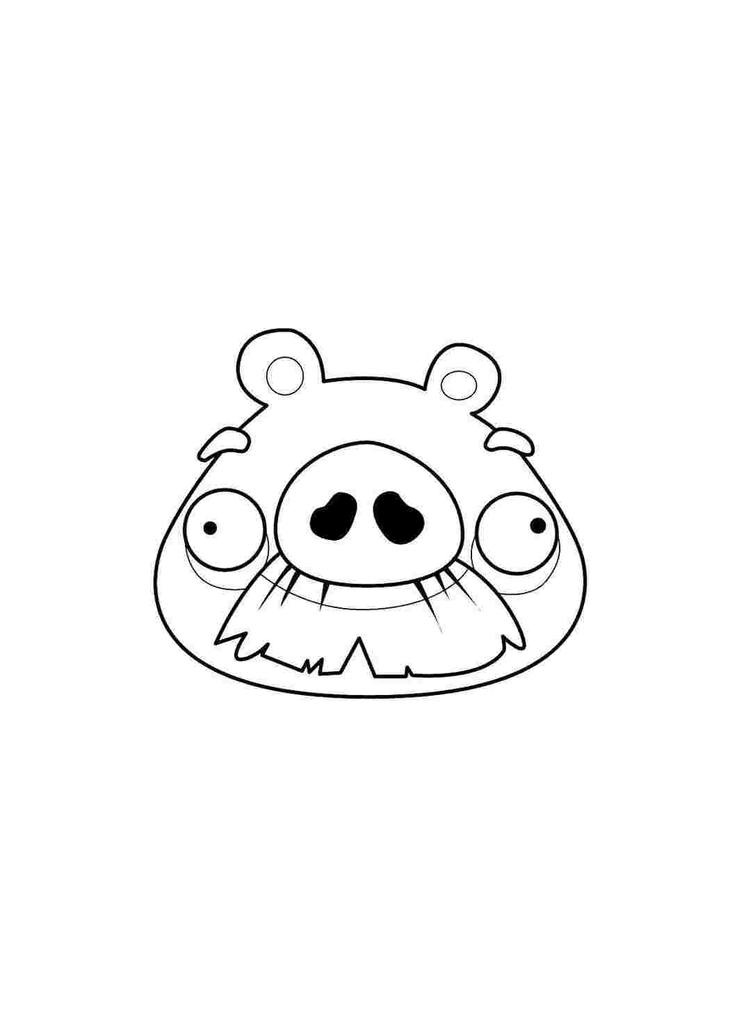 Раскраски Свинка с усами из angry birds angry birds angry birds, свинья