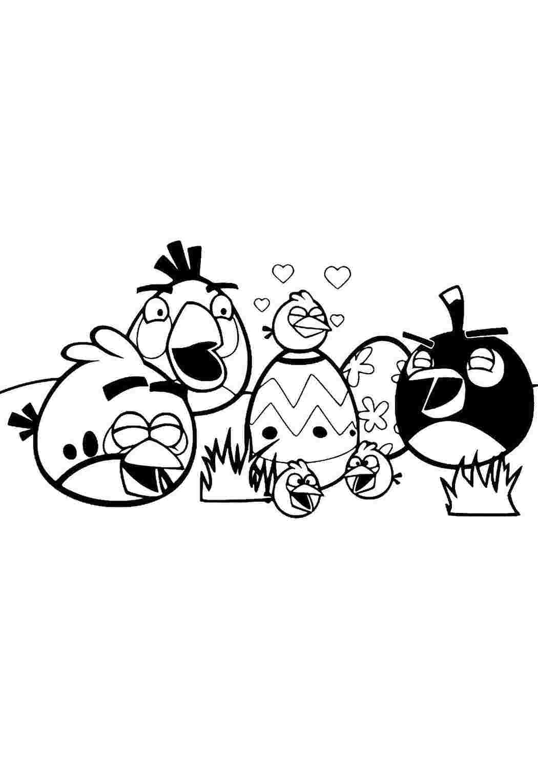 Раскраски Энгри бердс с пасхальными яйцами angry birds энгри бердс, пасха