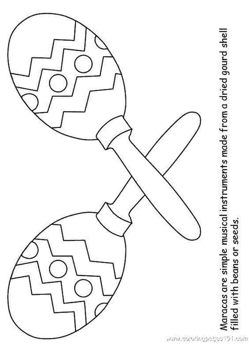 Раскраски Маракасы музыкальные инструменты маракасы, узоры