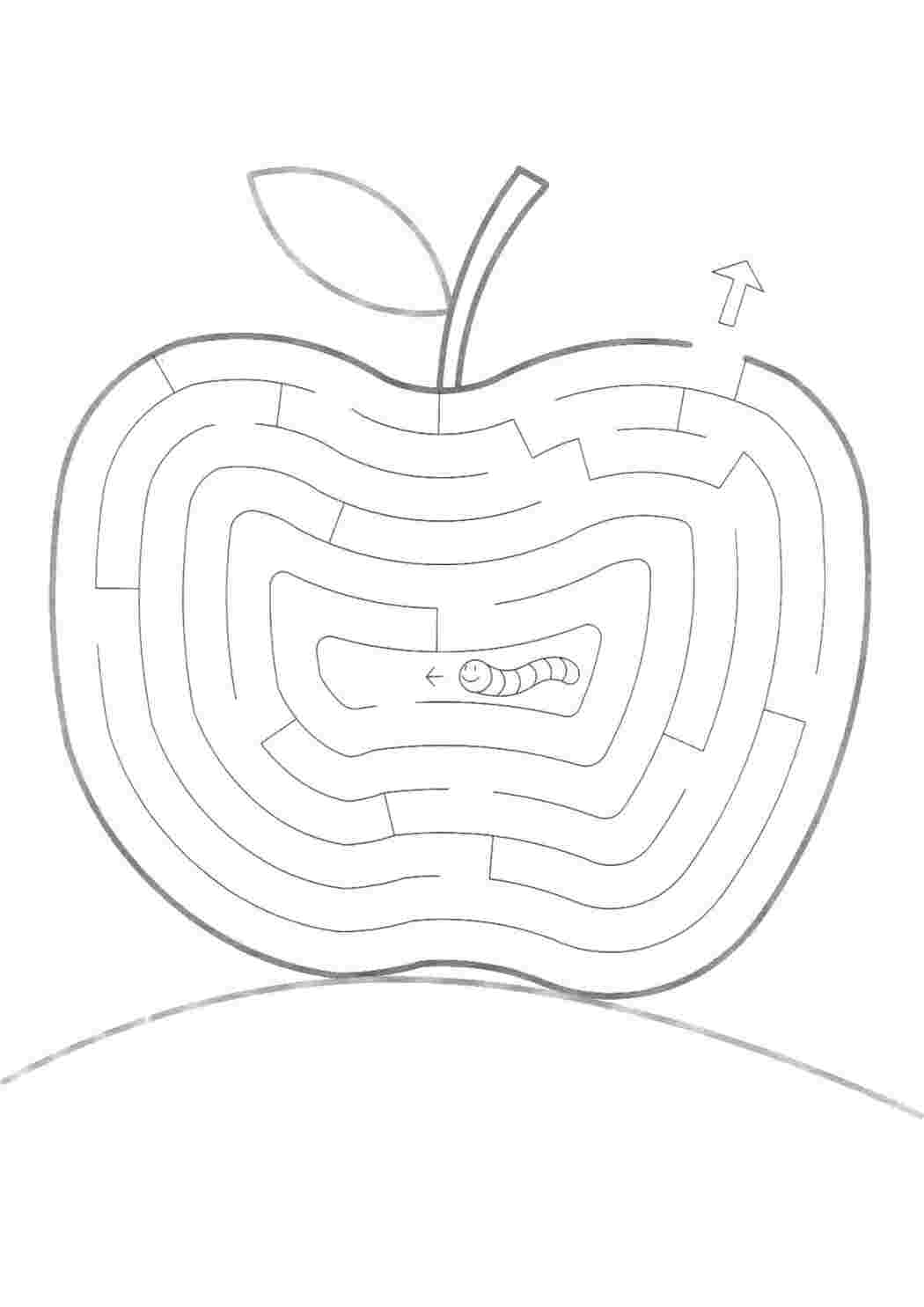 Раскраски помоги червяку придти к финишу, лабиринт червяк и яблоко лабиринт лабиринт