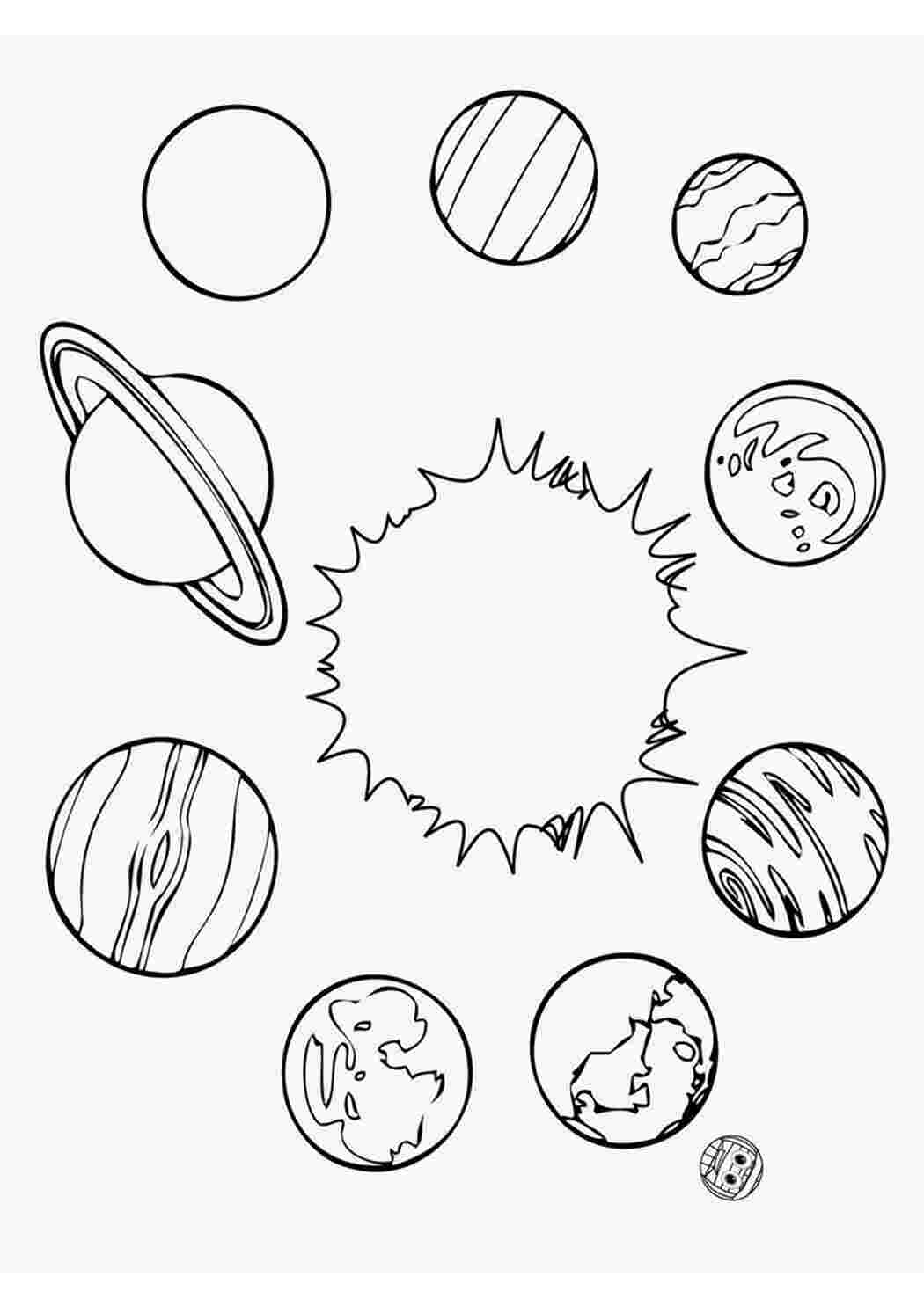 Раскраски Планеты солнечной системы. пособия для изучения планет солнечной системы меркурий, венера, земля, марс, сатрун, юпитер, нептун, плутон