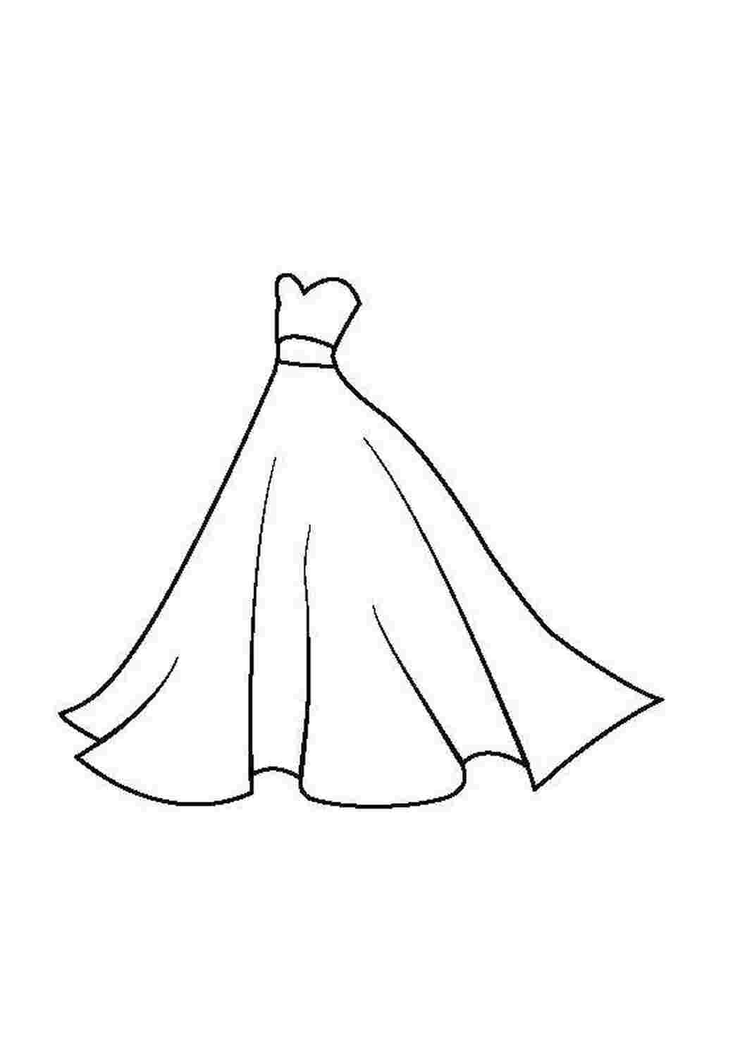 Бесплатные раскраски свадебного платья для печати