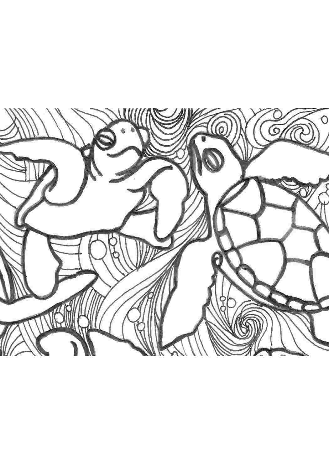 Раскраски Морские черепахи морская черепаха Морские черепахи