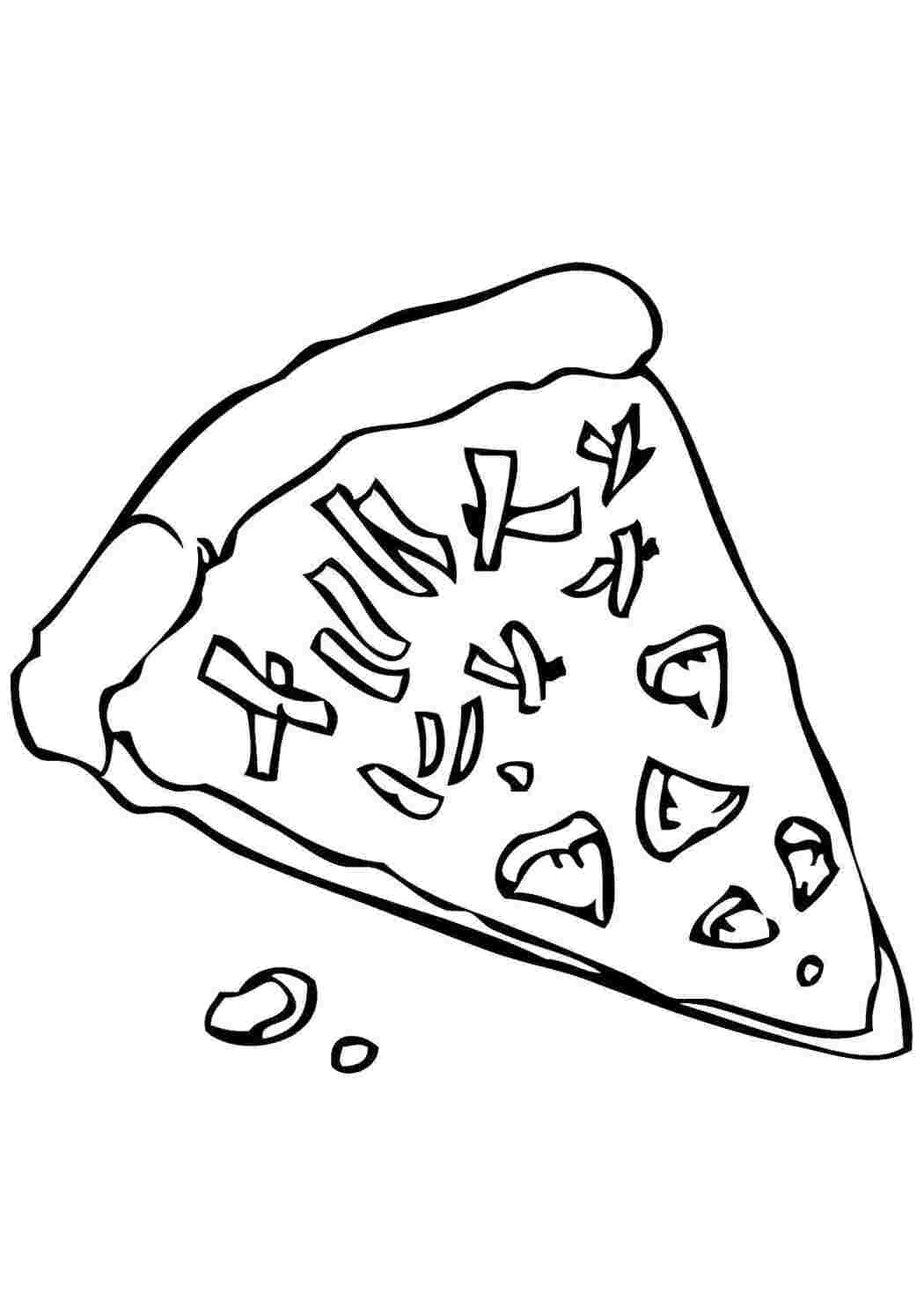 Раскраски Кусочек пиццы Еда пицца, еда