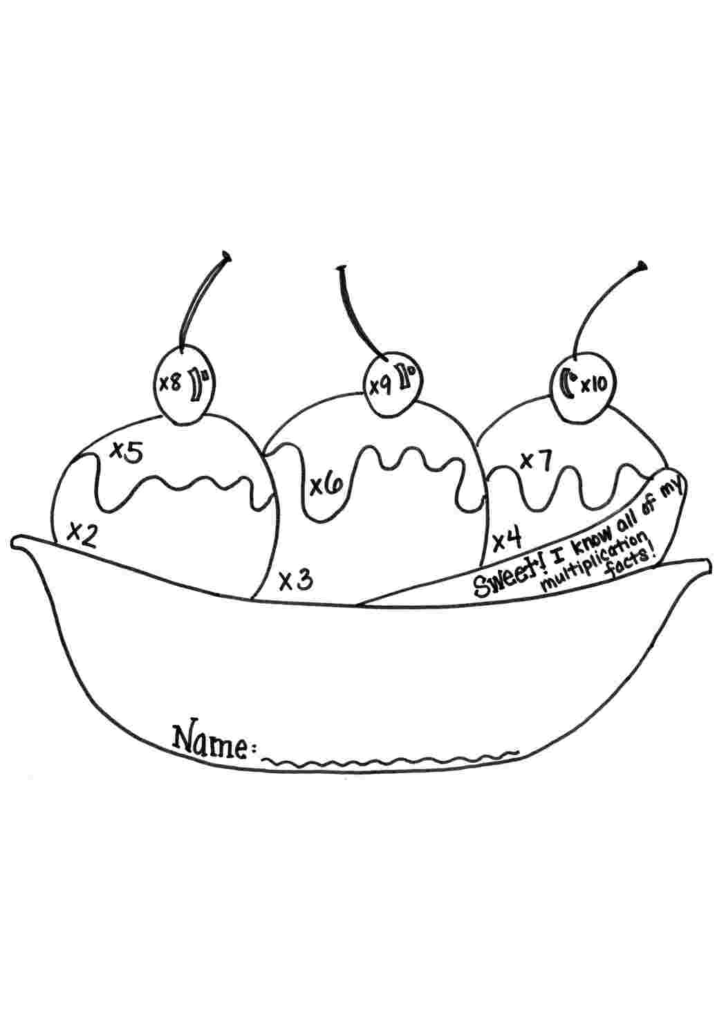 Раскраски Тарелка с шариковыми морожеными с вишенькой математические раскраски математическая раскраска, вишенька, мороженое