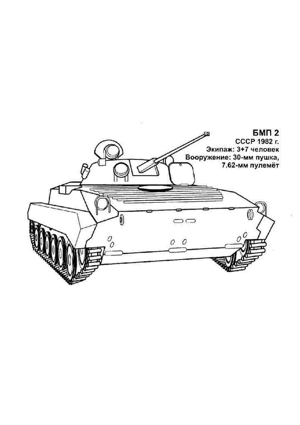 Раскраски раскраски на которых изображены БМП и БТР для мальчиков Бронетранспортер и боевая машина пехоты в категории военная техника
