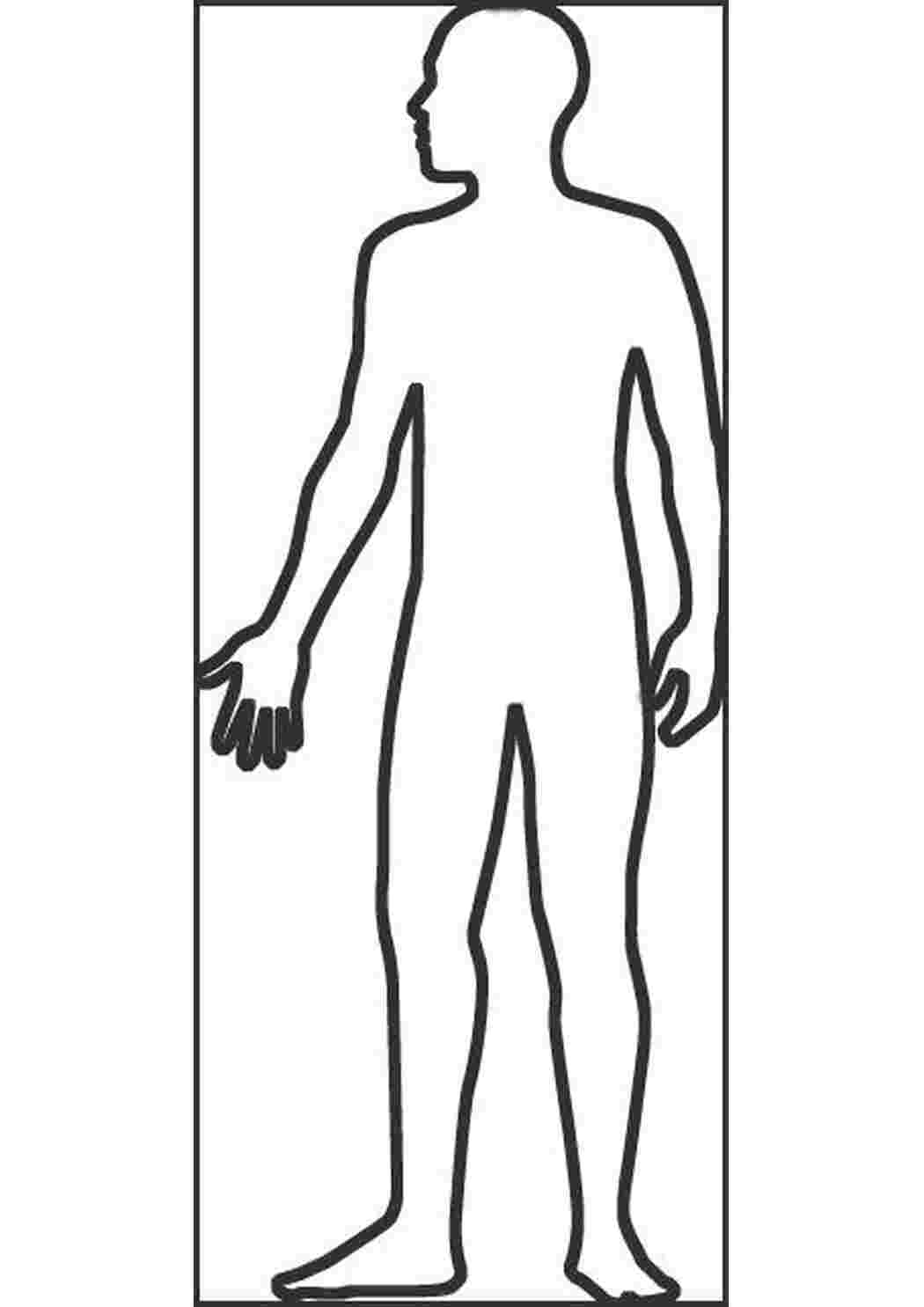 Раскраски шаблон человека, контур для вырезания из бумаги Раскраски шаблон человека 