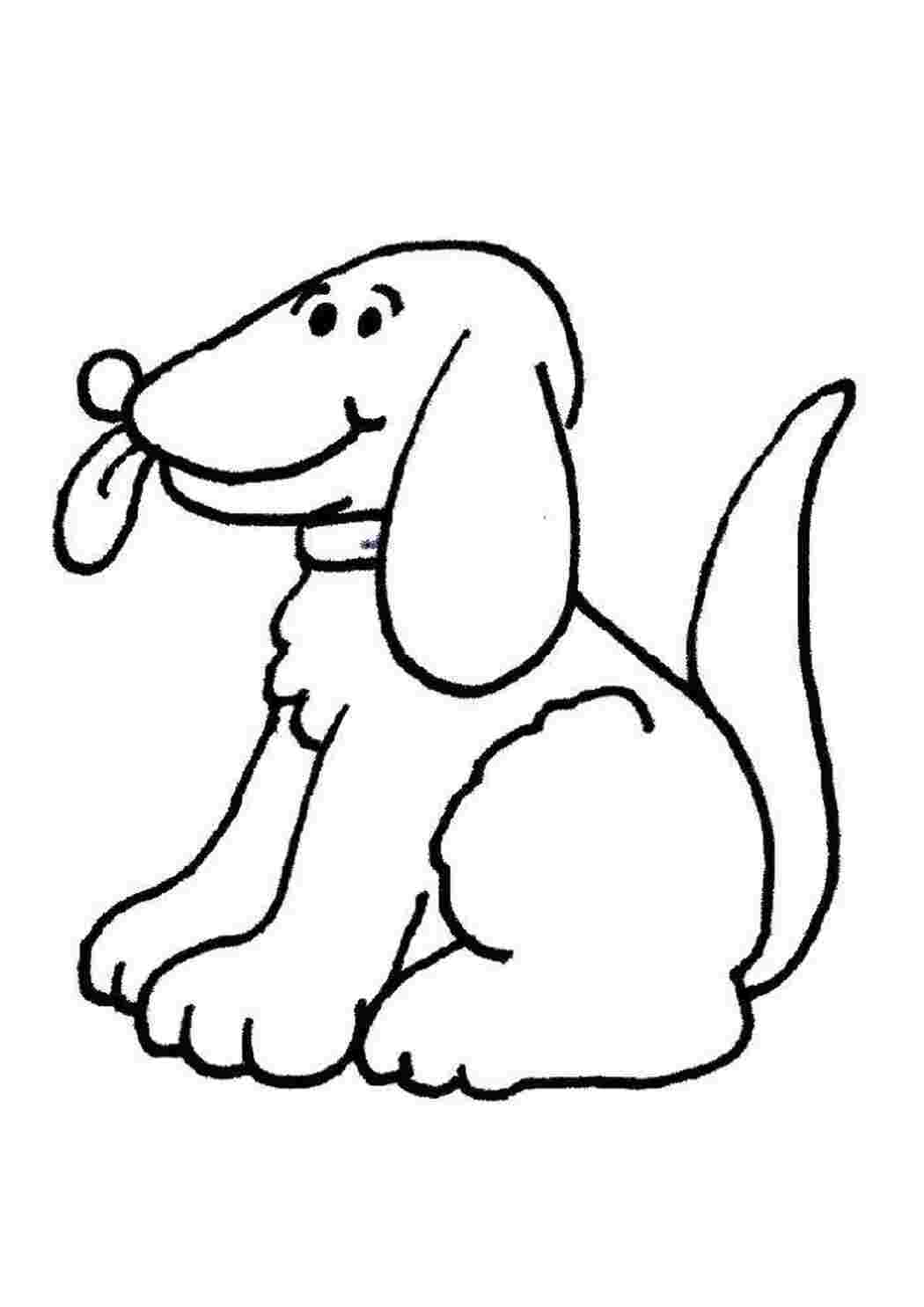 Раскраски Рисунок собаки домашние животные собака
