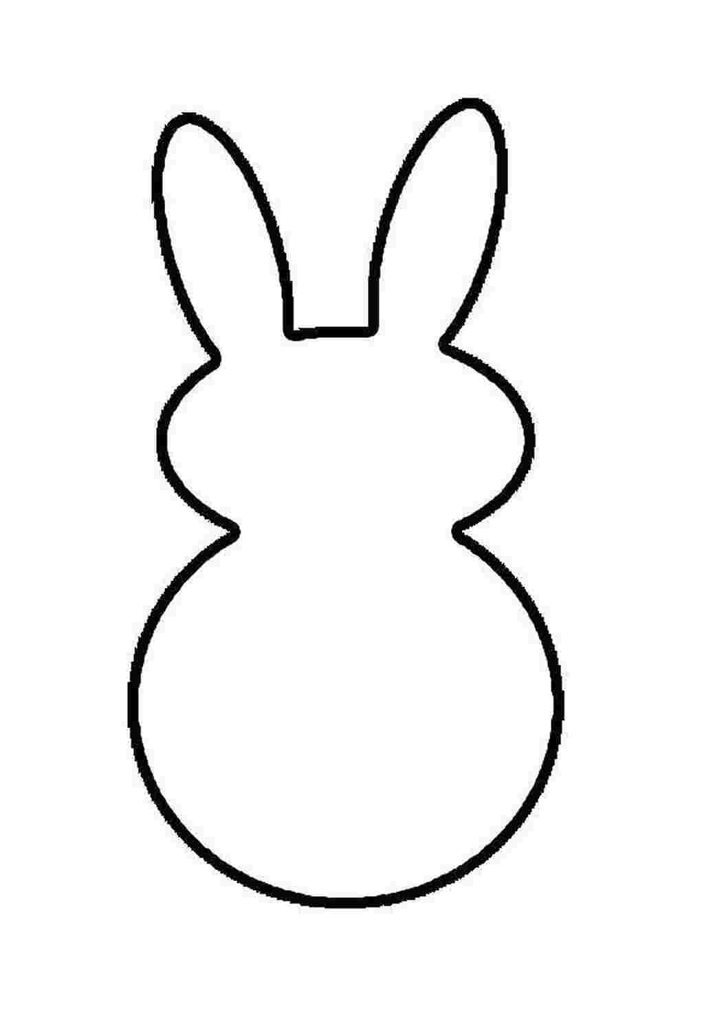 Раскраски Контур кролика Контур зайца для вырезания контуры, заяц, кролик