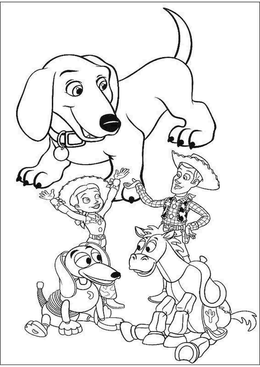 Раскраски Вуди и джесси и его друзья история игрушек Вуди, игрушки
