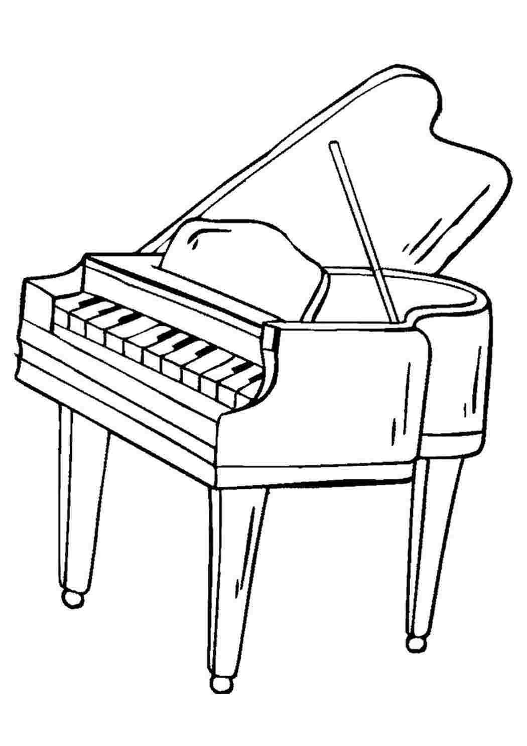 Раскраски Скачать бесплатно раскраску рояль. Музыкальный инструмент раскраски для детей