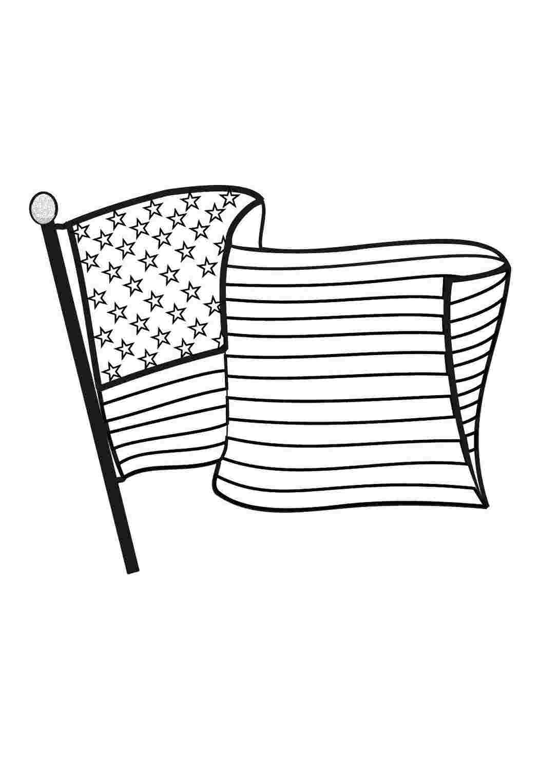 Раскраски Развивающийся флаг сша США США, флаг, Америка