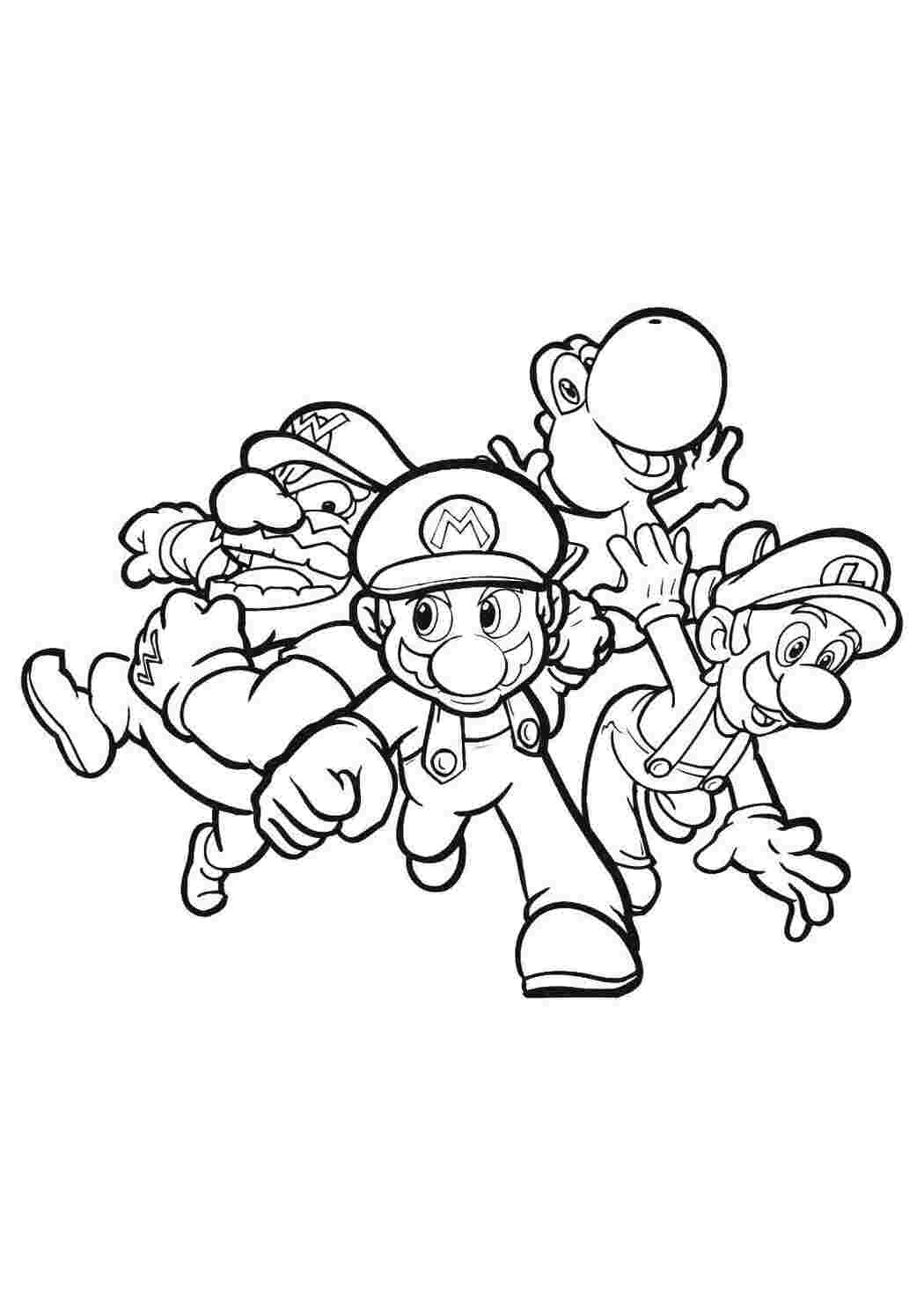 Раскраски Марио и его друзья марио марио, кепка, друзья