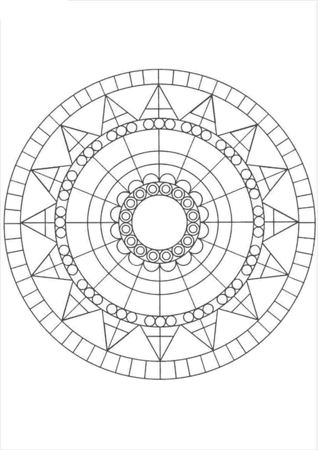 Мандала из геометрических фигур раскраска распечатать, скачать бесплатно  Раскраски скачать онлайн