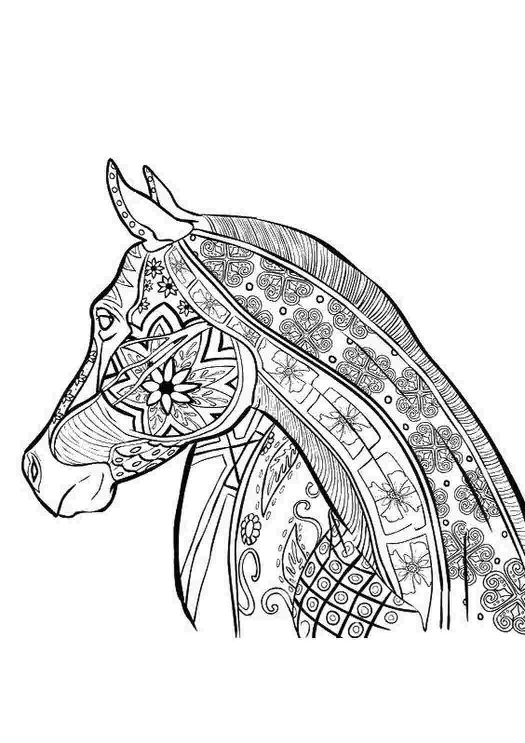 Раскраски Лошадь Антистресс антисресс, узоры, фигуры, лошадь