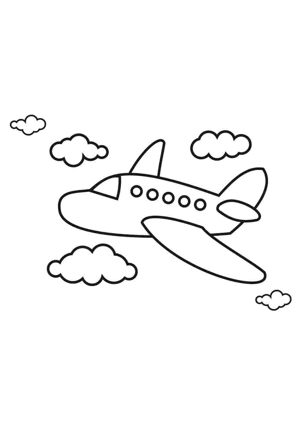 Раскраски Самолёт и облачка Самолеты Самолёт