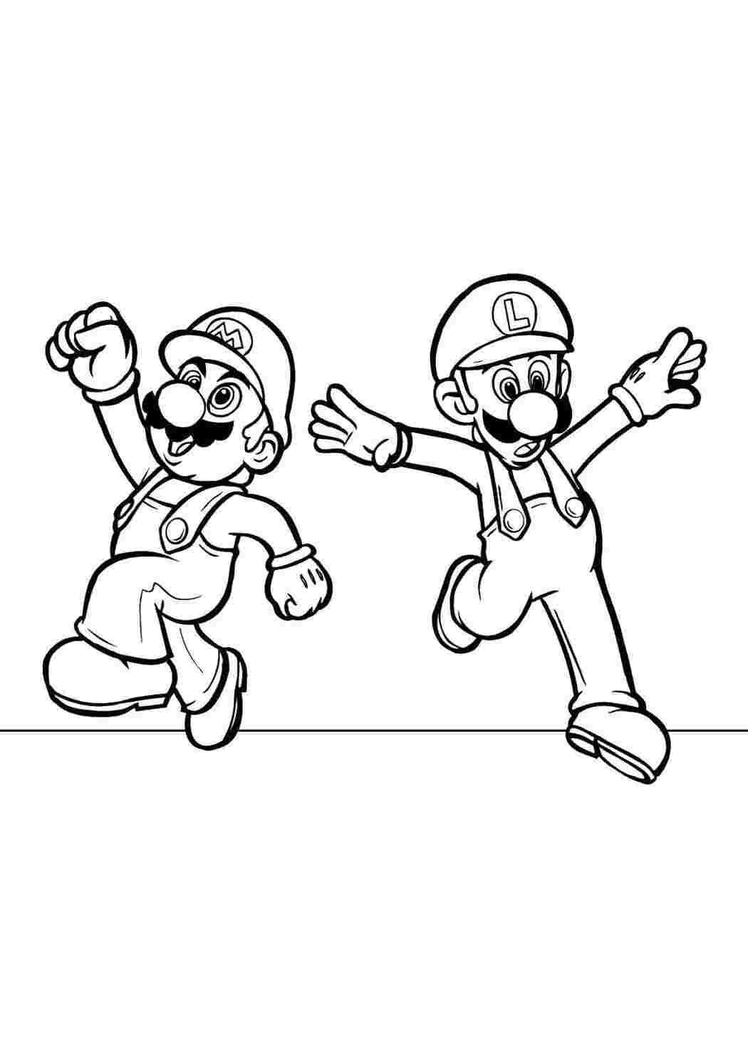 Раскраски Марио и луиджи Персонаж из игры Игры, Марио