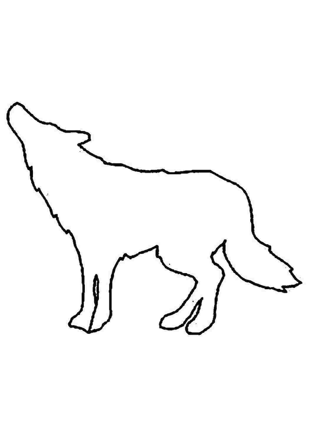 Раскраски Контур волка Контуры животных волк