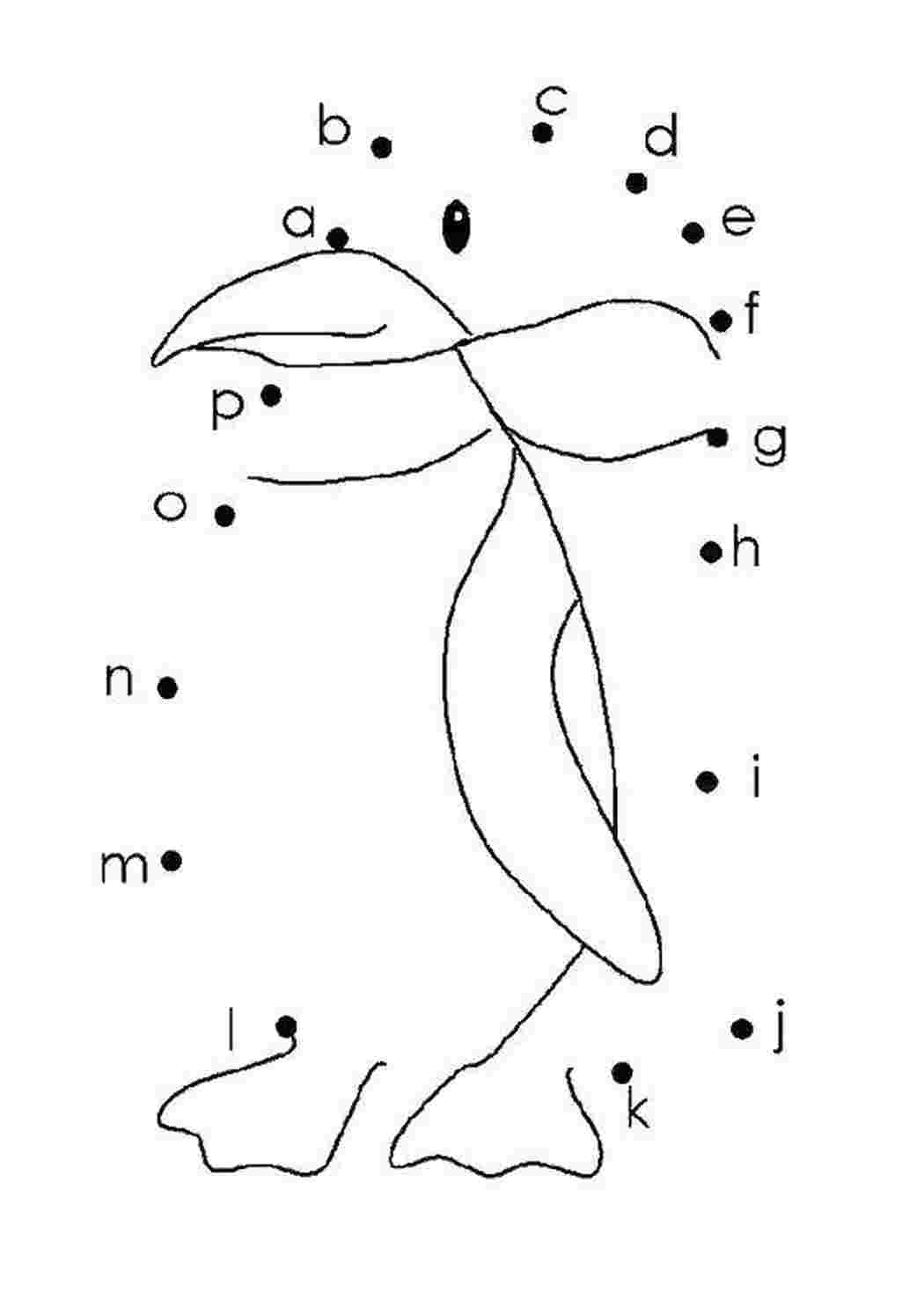Раскраски Дорисуй пингвина по точкам Нарисуй по точкам по точкам, пингвин, животные