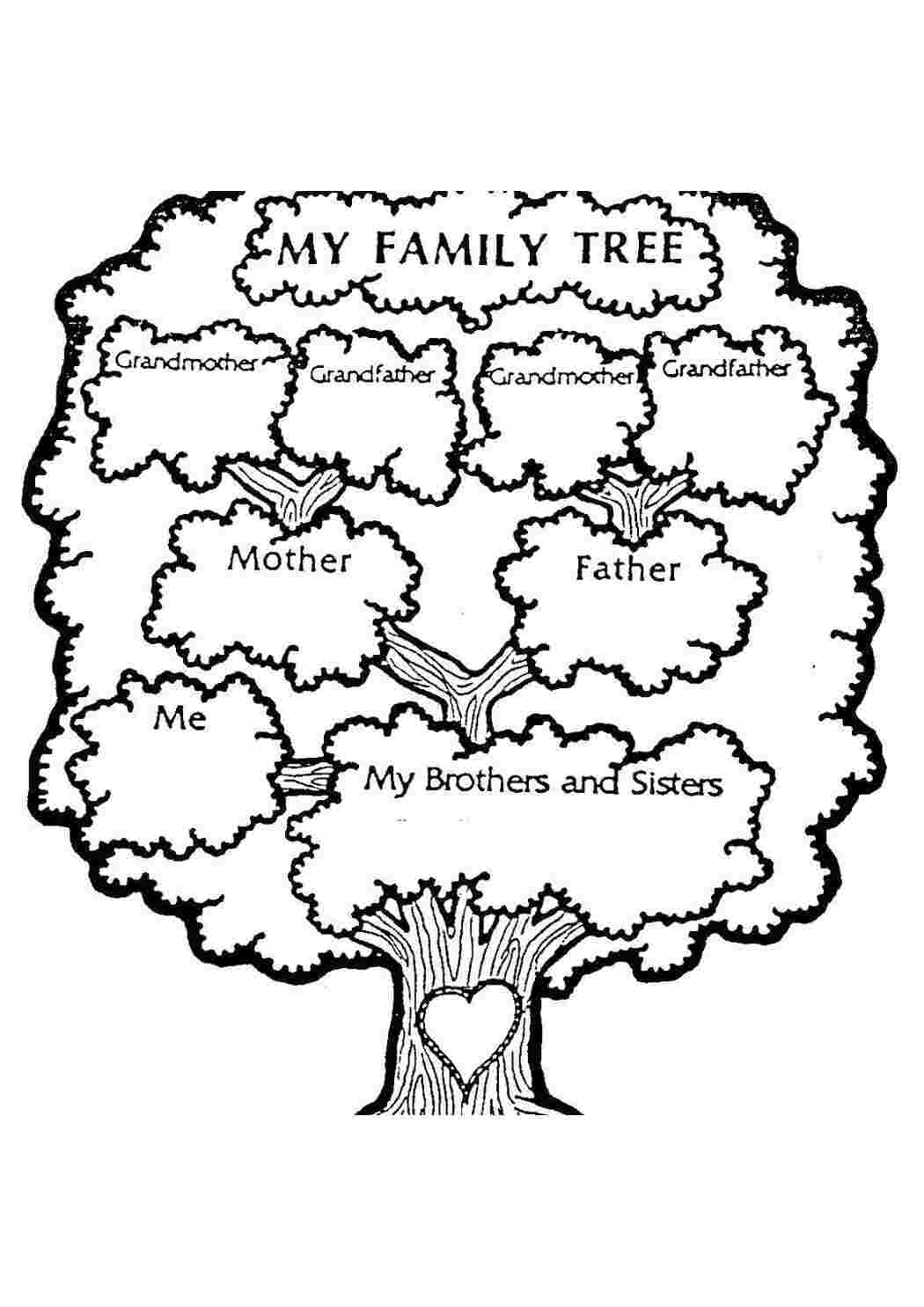 Раскраски, Дерево, Члены семьи семья, дерево, семейное дерево, Семейное  дерево на английском языке, Контур дерева, Семейное дерево, Я люблю мою  семью!, Дети на игровой площадке.