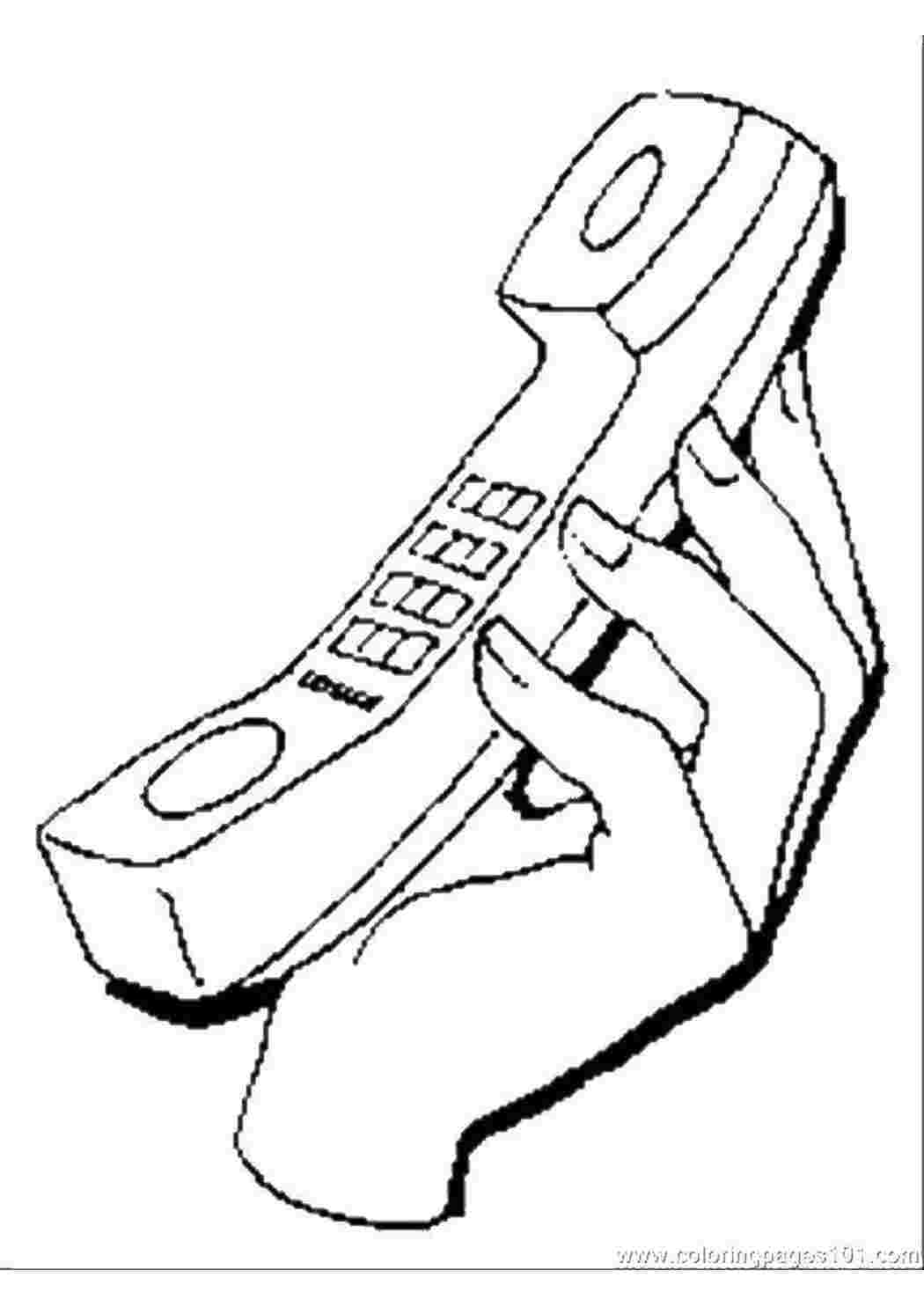 Раскраски Телефон в руке телефон телефон, рука, кнопки