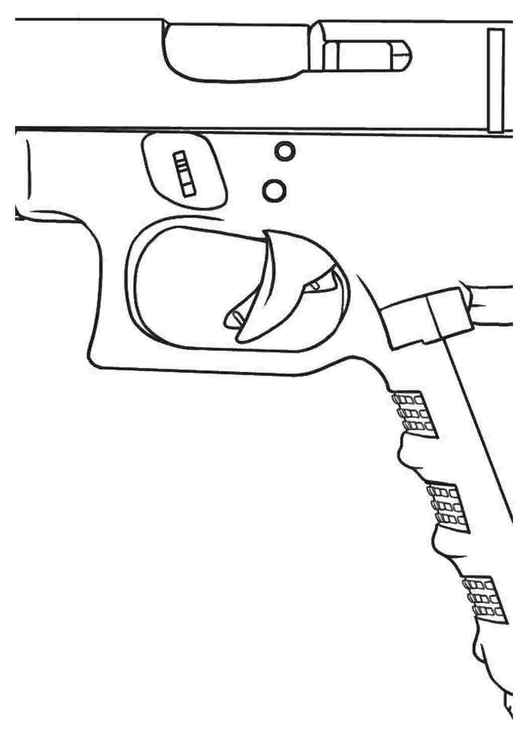 Раскраски Курок пистолета оружие пистолет, курок, дуло
