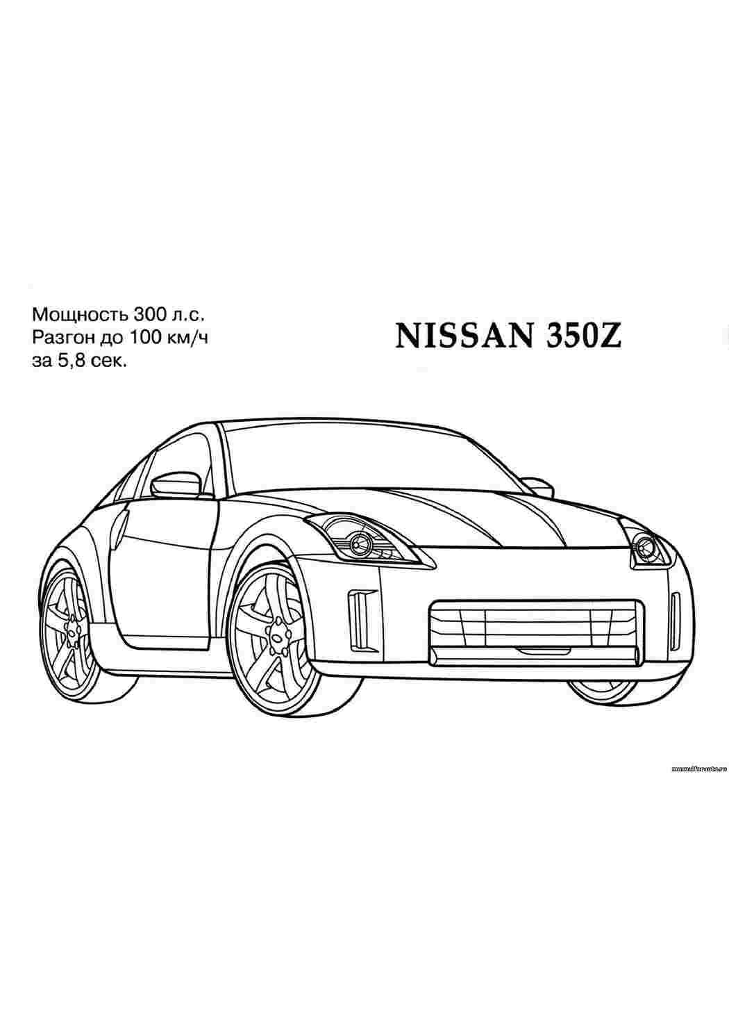 Раскраски картинки на рабочий стол онлайн Ниссан 350 z Скачать раскраски для мальчиков