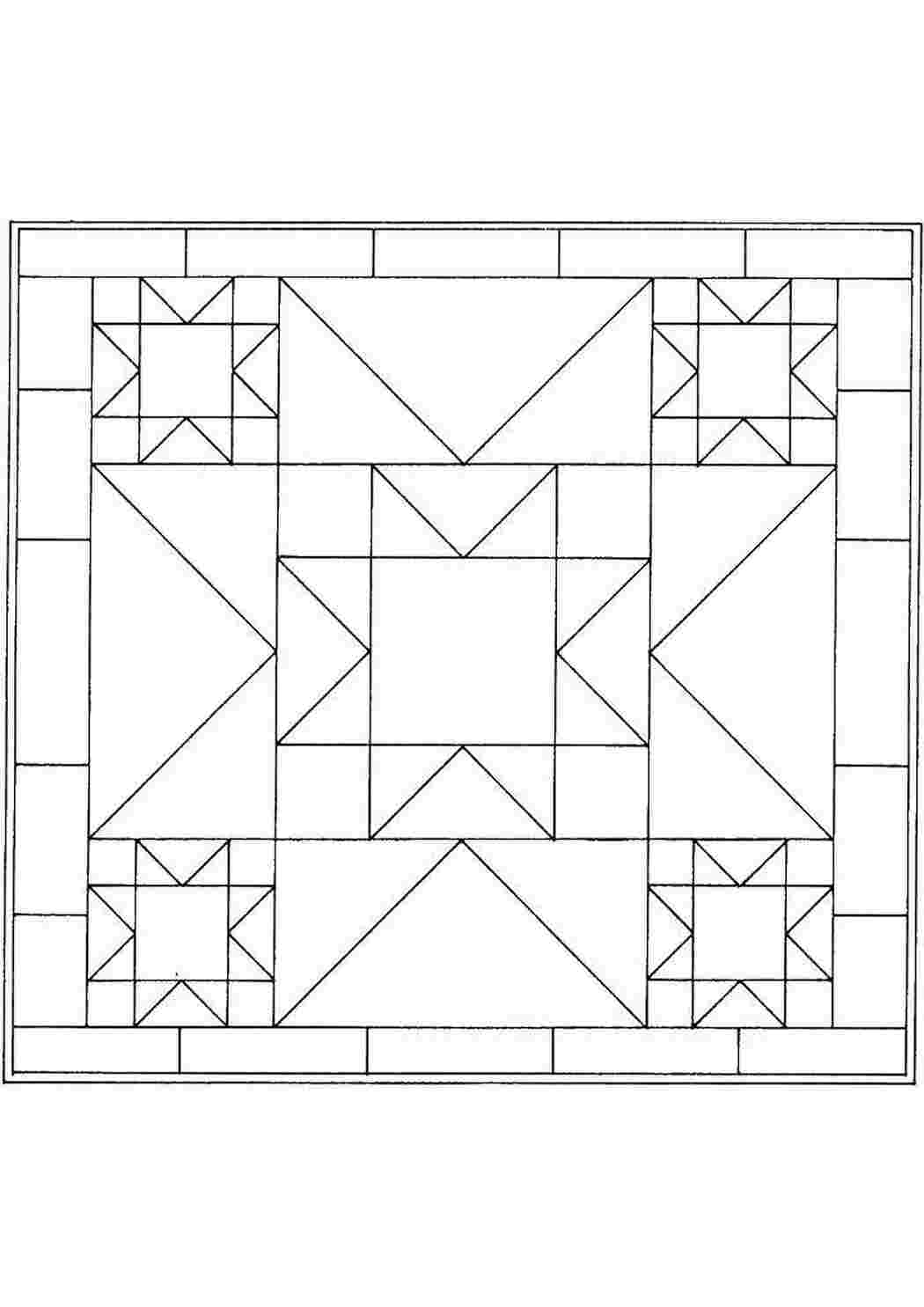 Раскраски Простой геометрический узор раскраски Узоры, геометрические