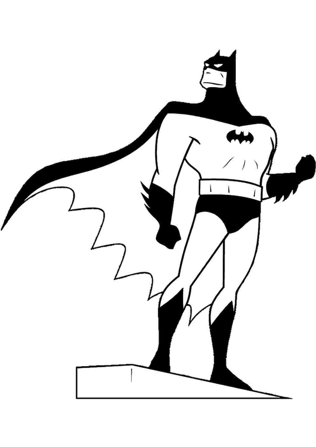 Сильный Бэтмен Раскраски скачать и распечатать бесплатно.