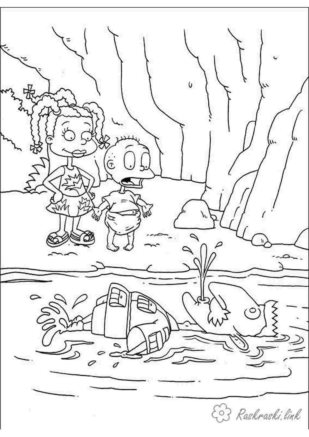Раскраски раскраски мультфильмы, Nickelodeon раскраски, Томми, Сьюзи, девочка, мальчик, детки Раскраски Ох уж эти детки 