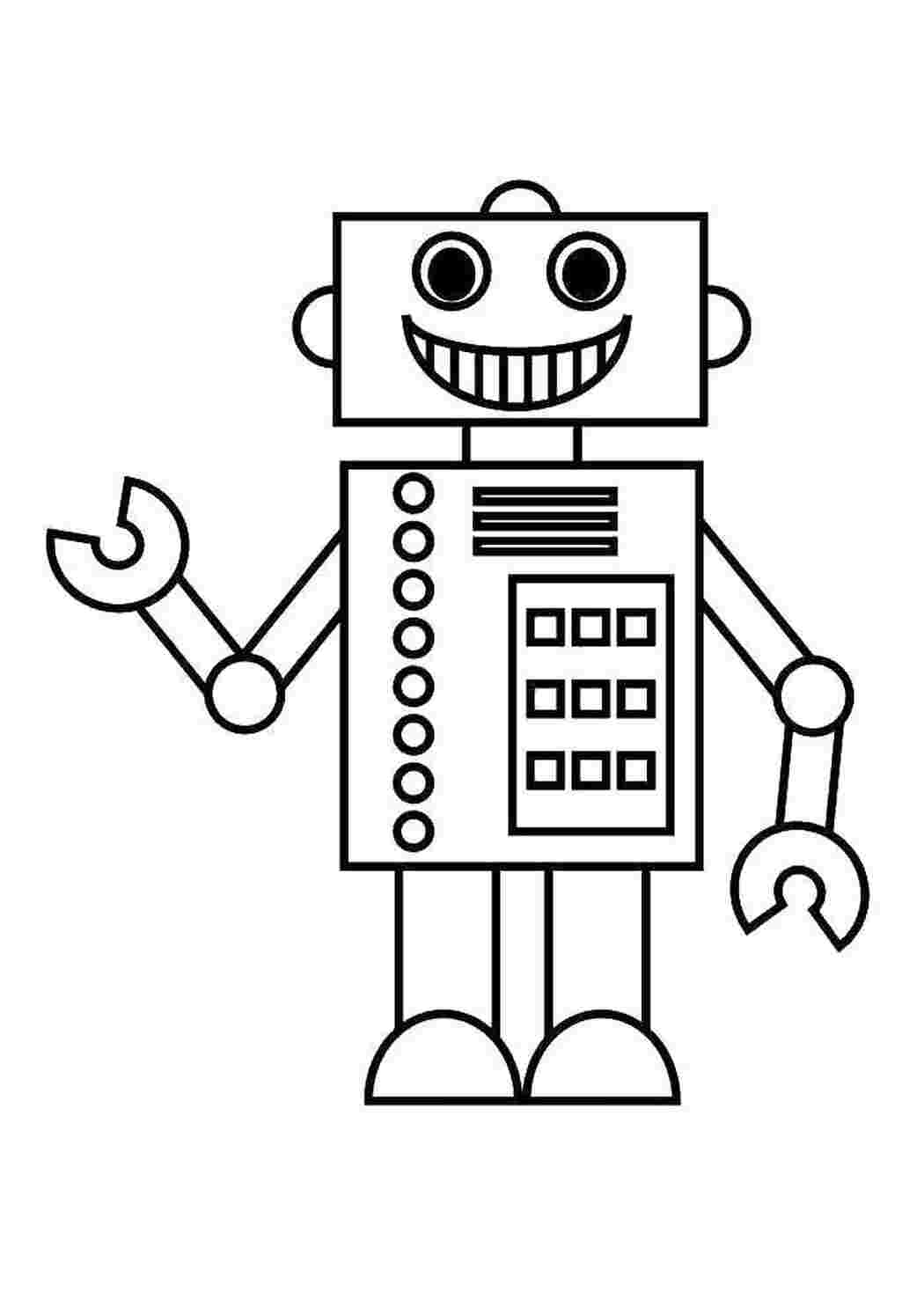 Раскраски Дружелюбный робот роботы Робот