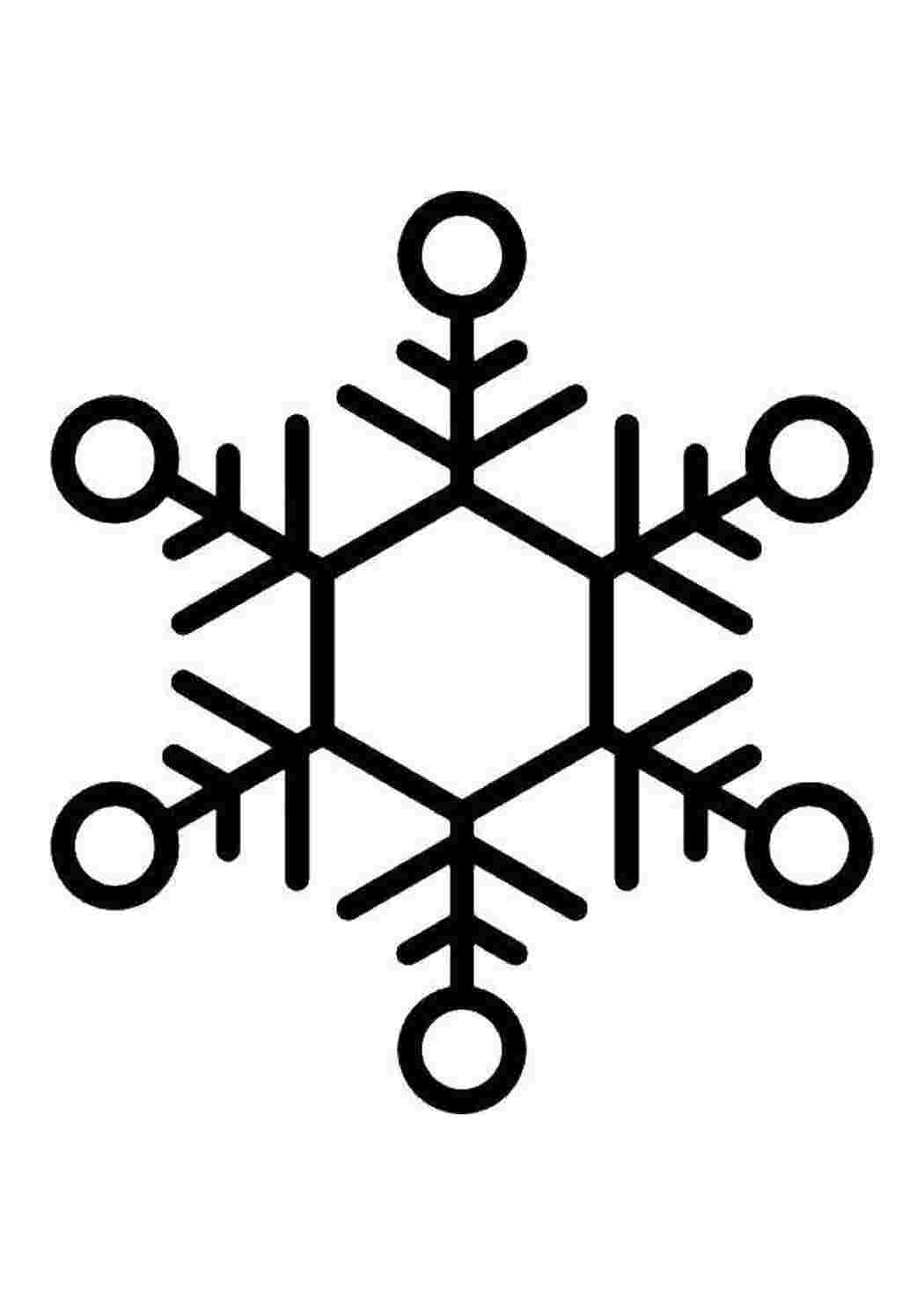 Раскраски Снежинка Контур снежинки снежинка