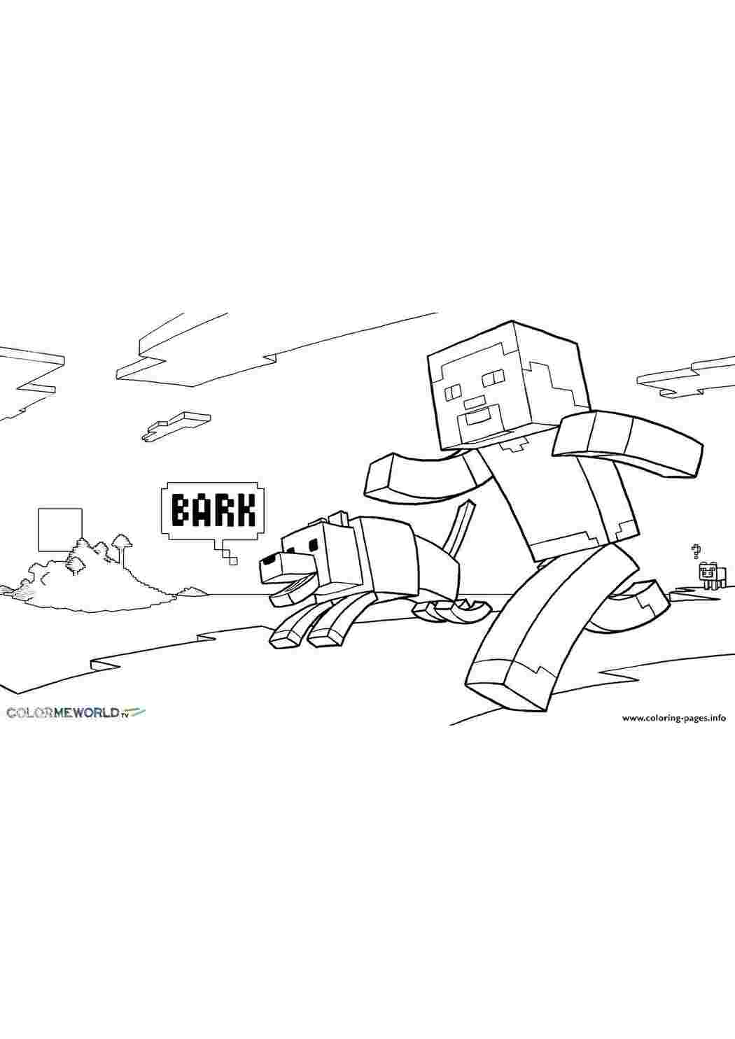 Раскраски Барк! майнкрафт Игры, Майнкрафт