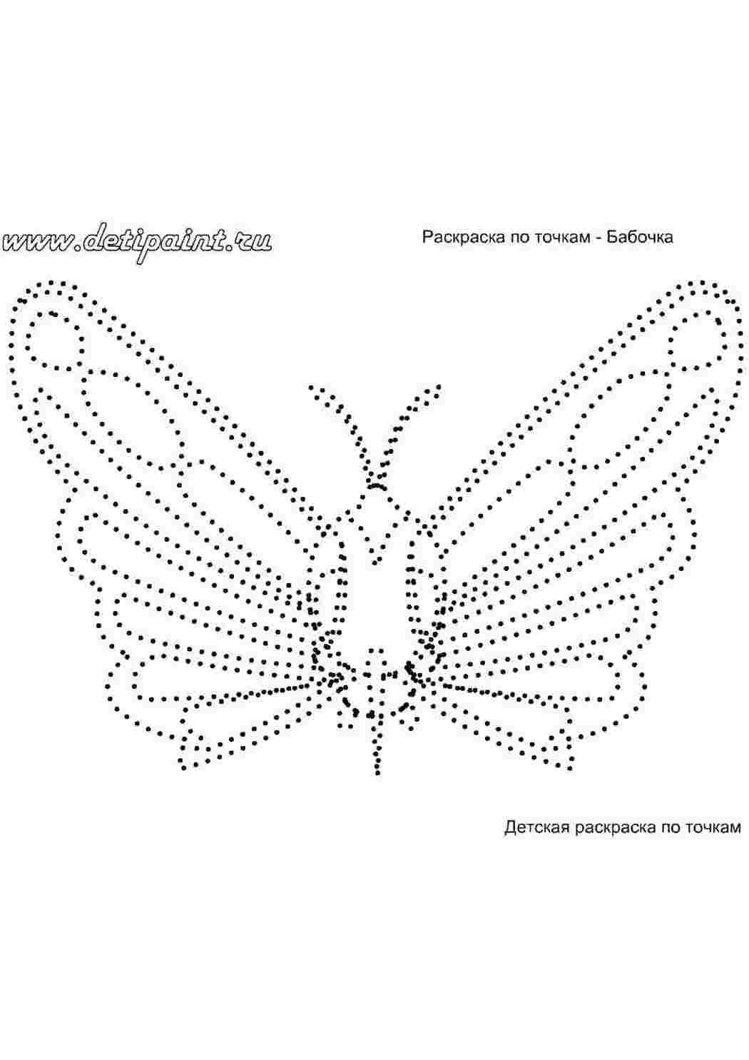 раскраски по точкам бабочка, точки, раскраска